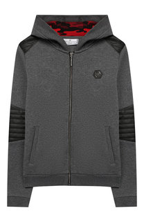 Хлопковый кардиган на молнии с капюшоном Philipp Plein