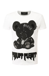Хлопковая футболка с декоративной отделкой Philipp Plein