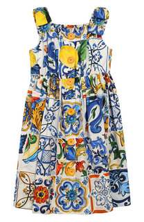 Хлопковый сарафан с бантами Dolce & Gabbana
