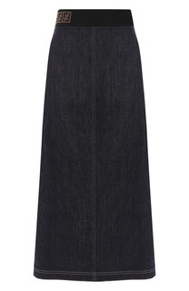 Джинсовая юбка-миди с эластичным поясом Fendi