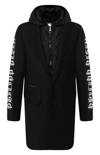 Шерстяное пальто с подстежкой Philipp Plein