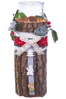 Подсвечник "Свеча на пеньке" DUE ESSE CHRISTMAS