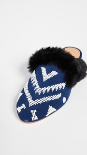 Soludos Sedona Faux Fur Beaded Mules