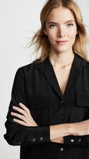 FRAME Pocket Silk Blouse