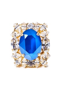 Позолоченное кольцо с синим кристаллом Anton Heunis