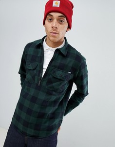 Зеленая рубашка в клетку с молнией 1/2 Carhartt WIP - Зеленый