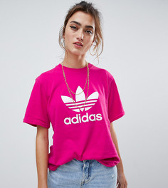 Розовая футболка с логотипом-трилистником adidas Originals - Розовый