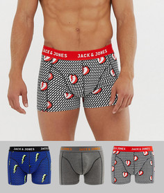 3 боксеров-брифов с принтом Jack & Jones - Мульти