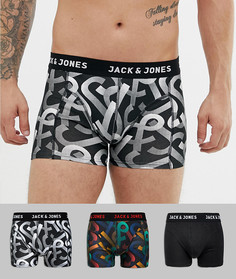 3 боксера-брифа с буквенным принтом Jack & Jones - Мульти