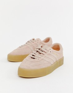 Светло-коричневые кроссовки с резиновой подошвой adidas Originals Samba Rose - Кремовый