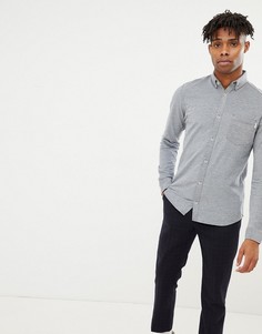 Приталенная трикотажная рубашка на пуговицах Jack & Jones Core - Черный