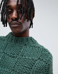 Зеленый фактурный джемпер плотной вязки ASOS DESIGN - Зеленый