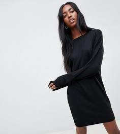 Платье-джемпер из экопряжи с глубоким вырезом на спине ASOS DESIGN Tall - Черный