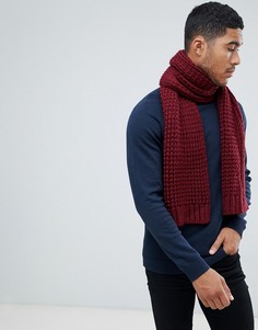 Бордовый вязаный шарф ASOS DESIGN - Красный