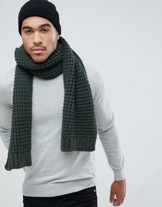 Вязаный шарф оливкового цвета ASOS DESIGN - Зеленый