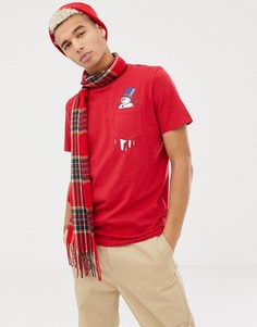 Футболка с новогодним принтом Jack & Jones Originals - Красный