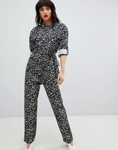 Выбеленный хлопковый комбинезон со звериным принтом ASOS DESIGN - Мульти