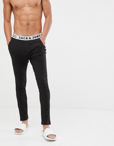 Трикотажные штаны для дома с фирменным поясом Jack & Jones - Черный