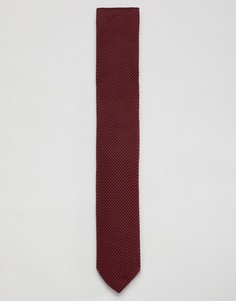 Бордовый трикотажный галстук Twisted Tailor - Красный