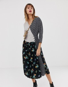 Платье макси с принтом, запахом и длинными рукавами ASOS DESIGN - Мульти