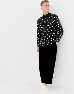 Узкая рубашка в горошек Selected Homme - Черный