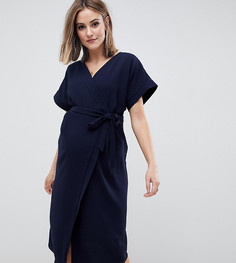 Платье миди с запахом ASOS DESIGN Maternity - Темно-синий