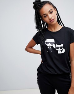 Футболка с принтом Karl Lagerfeld - Черный