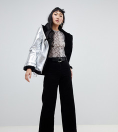 Черные вельветовые брюки Monki - Черный