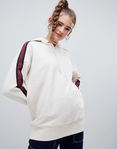 Серовато-бежевый меланжевый худи удлиненного кроя Monki - Бежевый