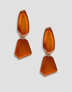 Золотистые серьги-подвески Monki - Золотой
