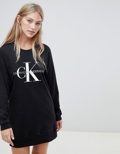 Черная футболка для сна с длинными рукавами Calvin Klein - Серый