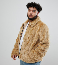 Коричневая шуба из искусственного меха в стиле вестерн ASOS DESIGN Plus - Коричневый