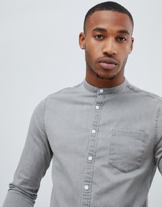 Светло-серая эластичная джинсовая рубашка ASOS DESIGN - Серый