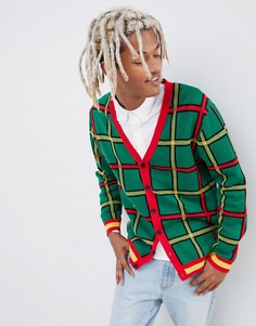 Красно-зеленый кардиган в клетку ASOS DESIGN - Мульти