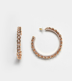 Золотистые серьги-кольца с цепочками ALDO Afaulia - Золотой