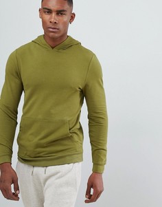 Худи цвета хаки обтягивающего кроя ASOS DESIGN - Зеленый