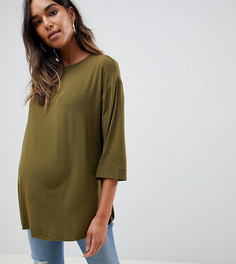Топ цвета хаки с рукавами 3/4 ASOS DESIGN Maternity - Зеленый