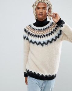 Джемпер с высоким воротом и традиционным узором Фэй-Айл ASOS DESIGN - Бежевый