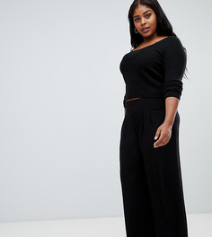 Брюки с широкими штанинами ASOS DESIGN Curve - Черный