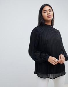 Блузка со складками и завязкой сзади ASOS DESIGN - Черный