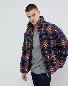 Дутая куртка из искусственного меха с ацтекским принтом ASOS DESIGN - Мульти