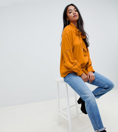 Топ с запахом и пуговицами ASOS DESIGN Petite - Желтый