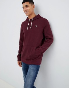 Худи бордового цвета с логотипом Abercrombie & Fitch - Красный