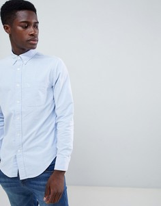 Синяя облегающая оксфордская рубашка с логотипом Abercrombie & Fitch - Синий