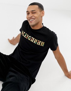 Футболка с новогодним принтом ASOS DESIGN - Черный