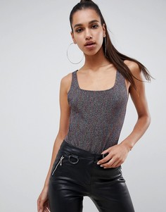 Боди-майка цвета металлик ASOS DESIGN - Серебряный