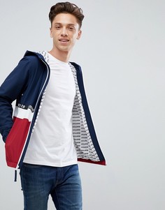 Легкая куртка колор блок с капюшоном и логотипом чайка (темно-синий/красный) Hollister - Темно-синий