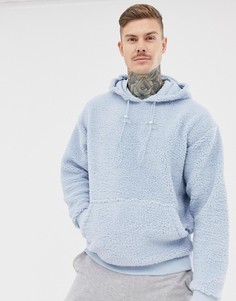 Голубой oversize-худи из искусственного меха ASOS DESIGN - Синий