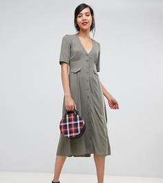 Приталенное платье миди с карманами ASOS DESIGN Tall - Зеленый