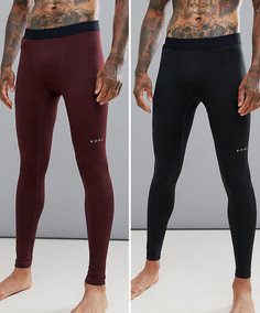 2 пары леггинсов из быстросохнущей ткани ASOS 4505 running - Скидка - Мульти